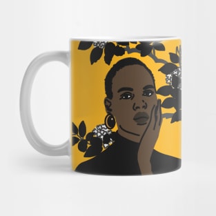 Black Girl with White Flower Mug